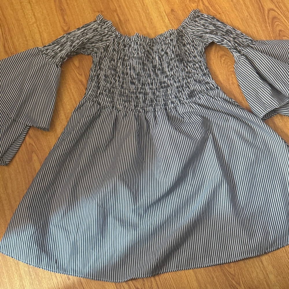 Striped Off-Shoulder Dress
